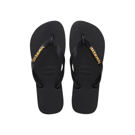 Top Logo Metallic Flip Flops