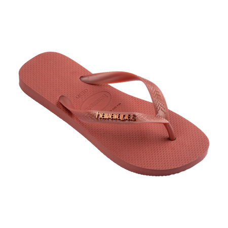 Havaianas Top Logo Metallic Canyon Clay Flip Flops Side View