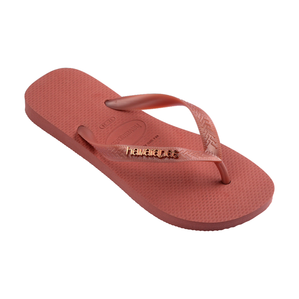 Havaianas Top Logo Metallic Canyon Clay Flip Flops Side View