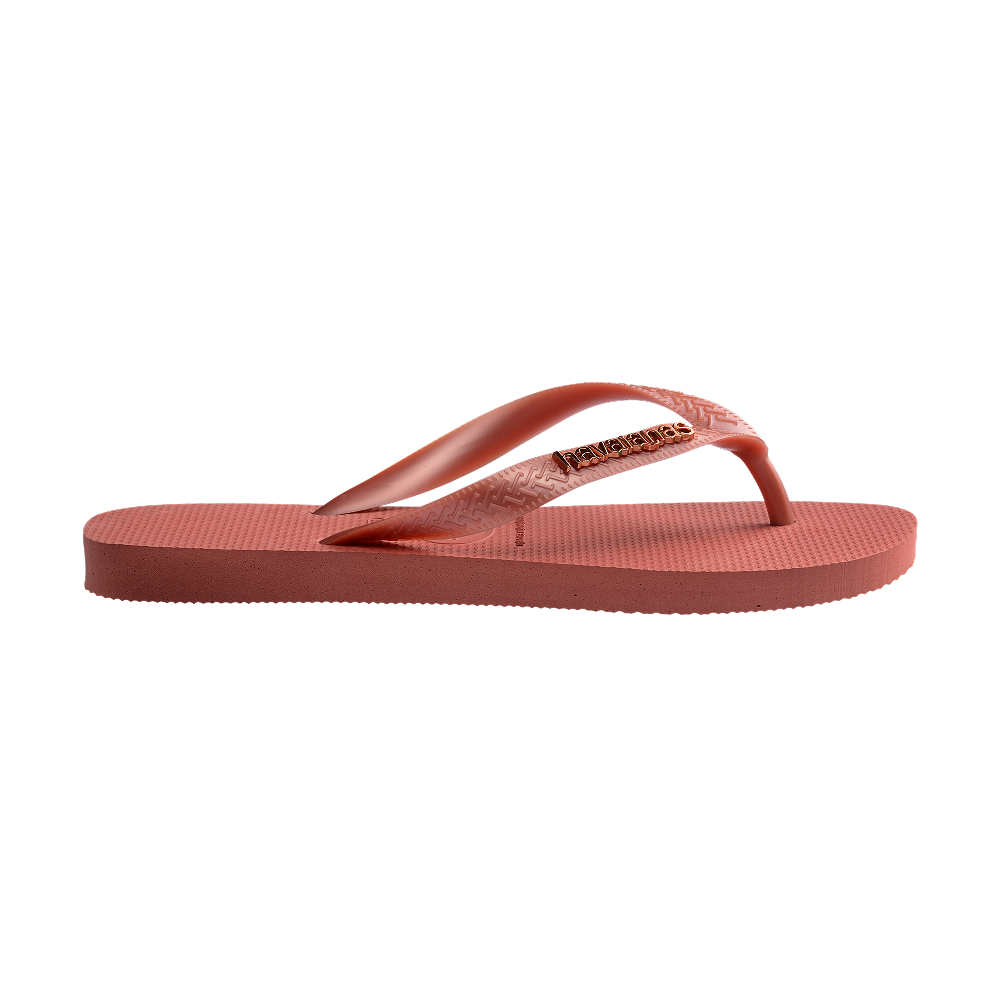 Havaianas Top Logo Metallic Canyon Clay Flip Flops Detail View