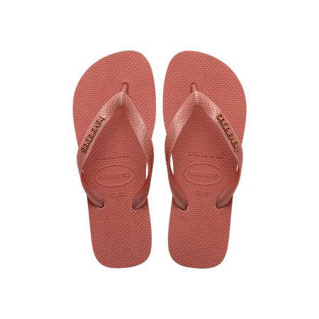 Havaianas Top Logo Metallic Canyon Clay Flip Flops Front View