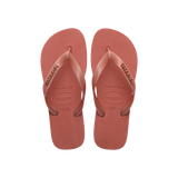Havaianas Top Logo Metallic Canyon Clay Flip Flops Front View