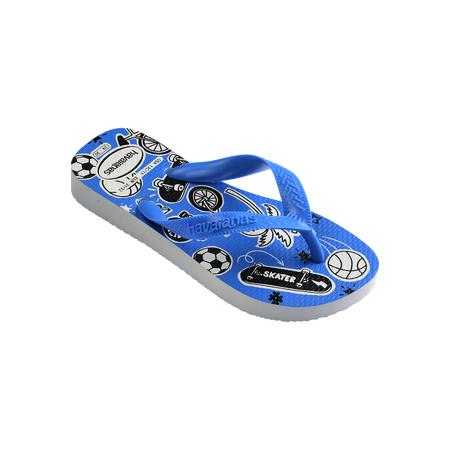 Havaianas Kids Athletic White/Blue Flip Flops Side View
