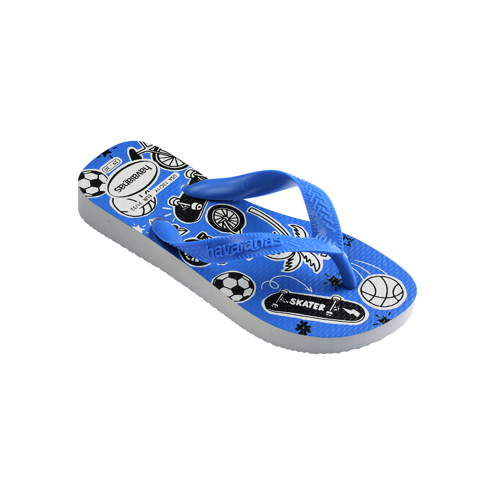 Havaianas Kids Athletic White/Blue Flip Flops Side View