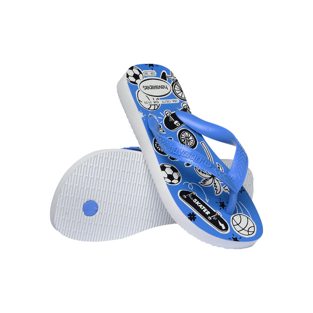 Havaianas Kids Athletic White/Blue Flip Flops Pair Shot