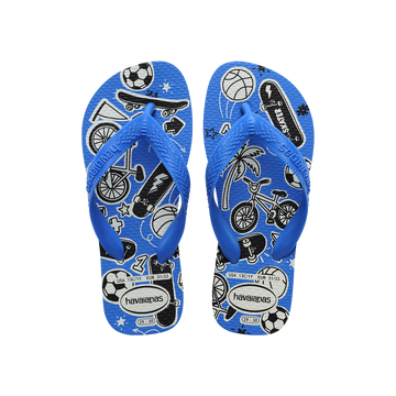 Havaianas Kids Athletic White/Blue Flip Flops Front View