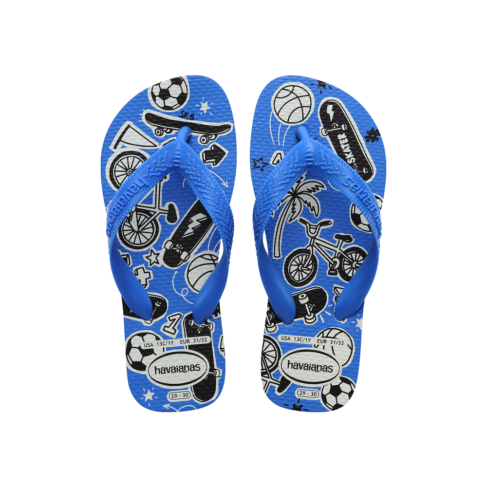 Havaianas Kids Athletic White/Blue Flip Flops Front View