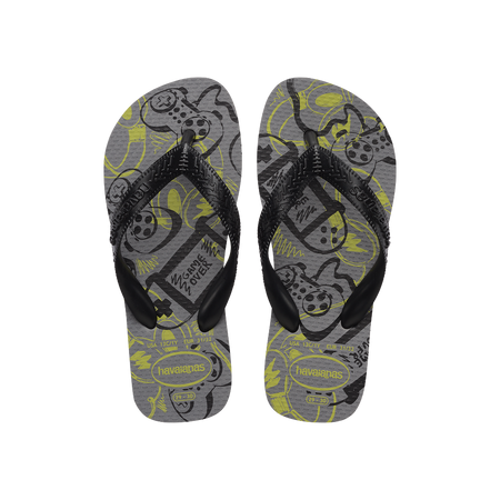 Havaianas Kids Athletic Grey Steel Flip Flops Front View