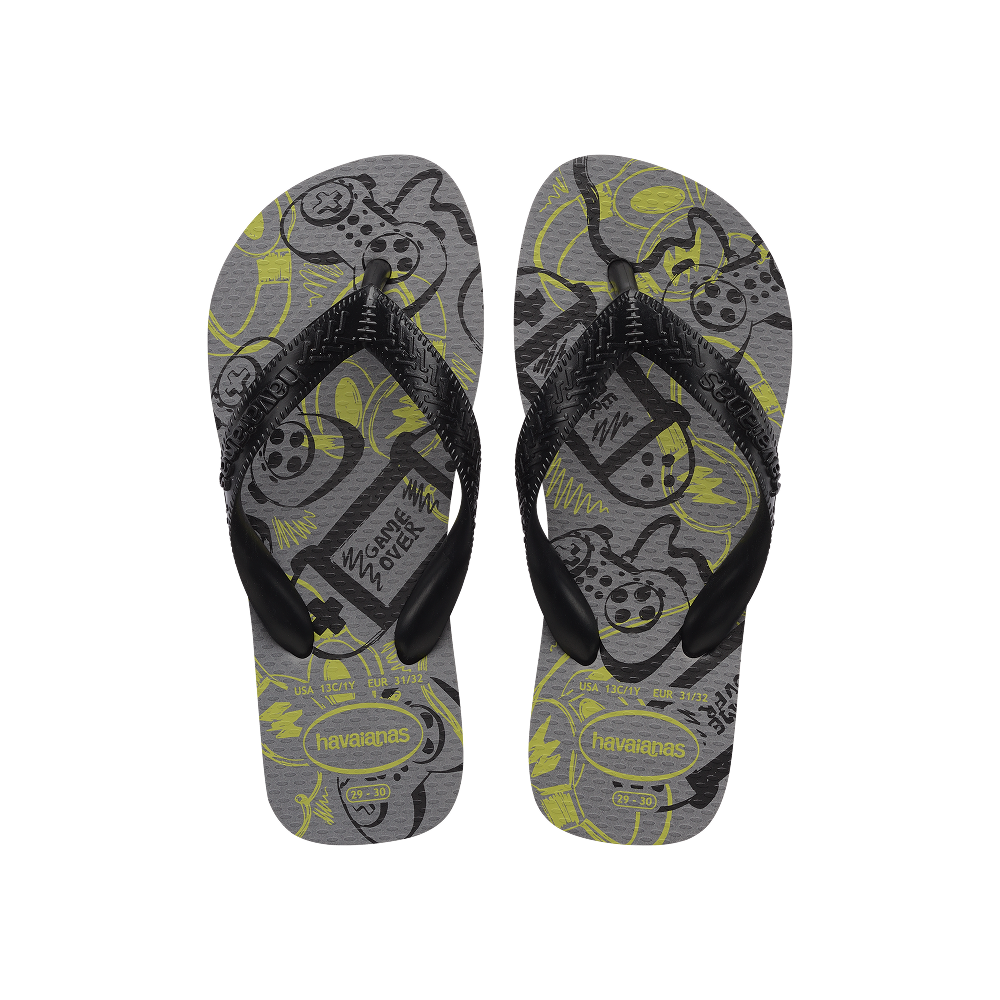 Havaianas Kids Athletic Grey Steel Flip Flops Front View