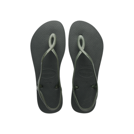 Havaianas Luna Green Olive Sandals Front View