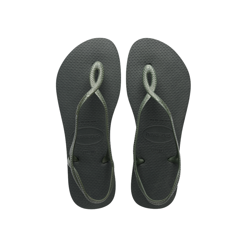 Havaianas Luna Green Olive Sandals Front View