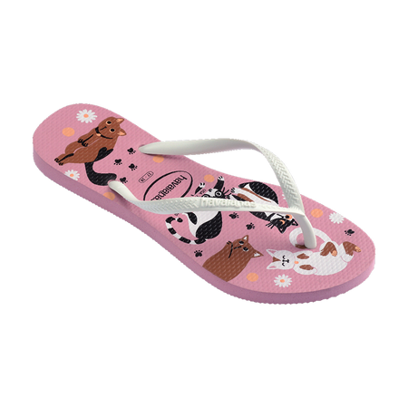 Havaianas Slim Pets Rose Chiffom Flip Flops Side View