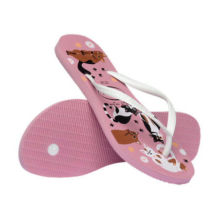 Havaianas Slim Pets Rose Chiffom Flip Flops  Pair Shot