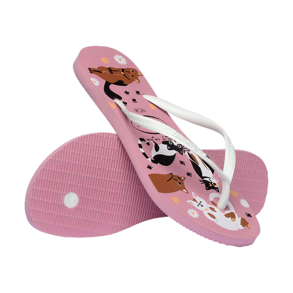Havaianas Slim Pets Rose Chiffom Flip Flops  Pair Shot