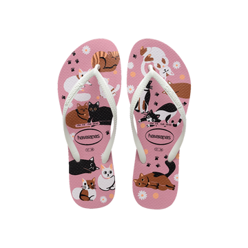 Havaianas Slim Pets Rose Chiffom Flip Flops Front View