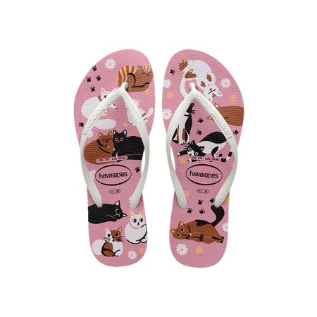 Havaianas Slim Pets Rose Chiffom Flip Flops Front View
