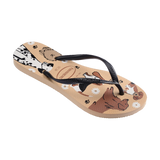 Havaianas Slim Pets Natural / Gold Flip Flops Side View