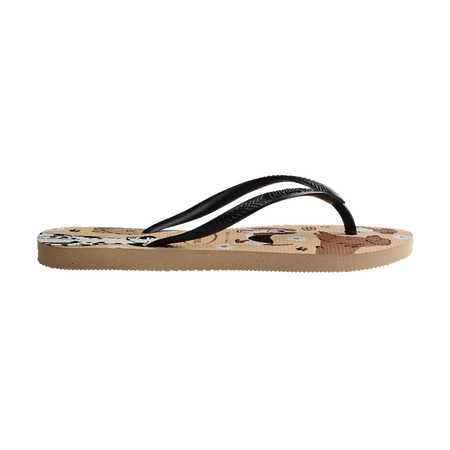 Havaianas Slim Pets Natural / Gold Flip Flops Detail View