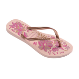 Havaianas Slim Organic Pink/Gold Flip Flops Side View