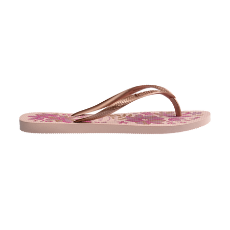 Havaianas Slim Organic Pink/Gold Flip Flops Detail View