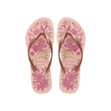 Havaianas Slim Organic Pink/Gold Flip Flops Front View