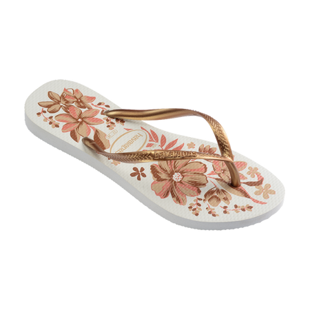 Havaianas Slim Organic White/Golden Flip Flops Side View