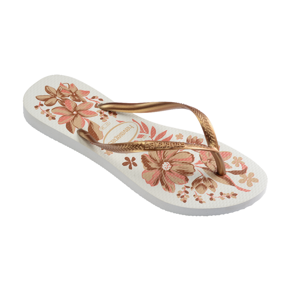 Havaianas Slim Organic White/Golden Flip Flops Side View