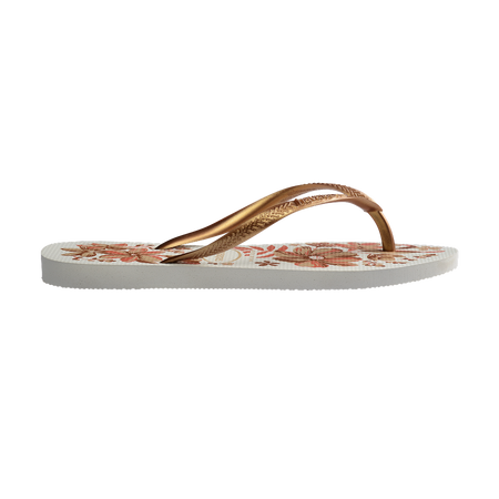 Havaianas Slim Organic White/Golden Flip Flops Detail View