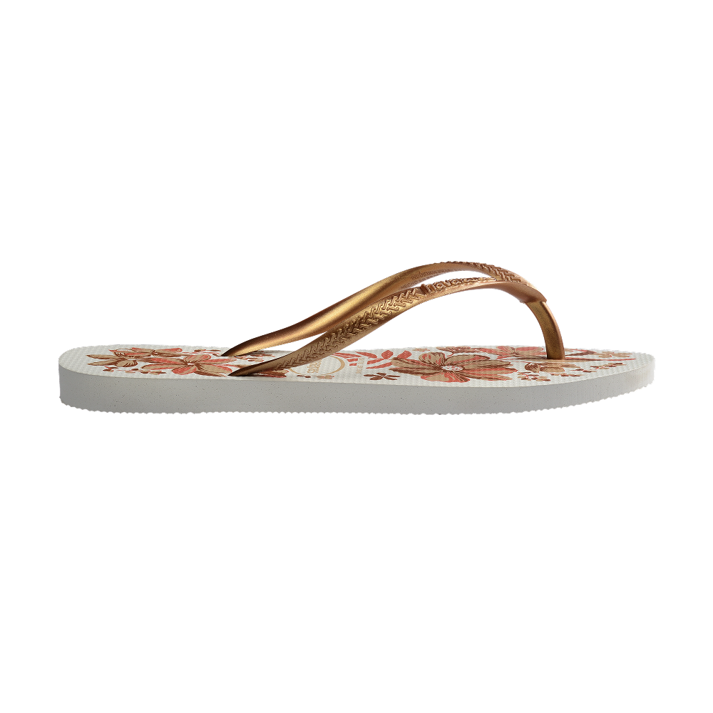 Havaianas Slim Organic White/Golden Flip Flops Detail View