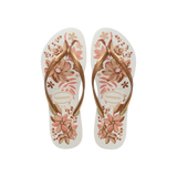 Havaianas Slim Organic White/Golden Flip Flops Front View