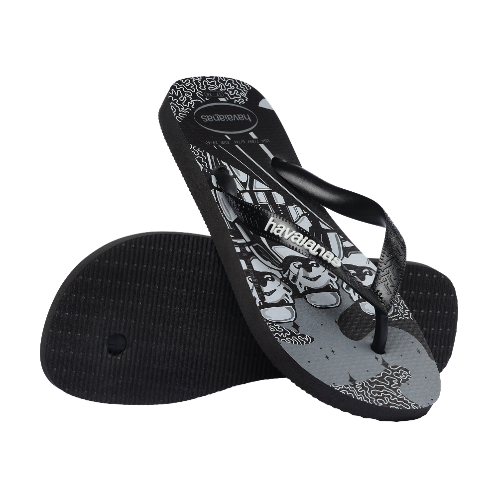 Havaianas Star Wars Flip Flops Black/Black/White Flip Flops Pair Shot