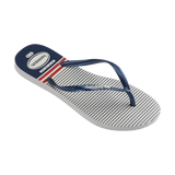Havaianas Slim Nautical White/Navy/Red Flip Flops Side View