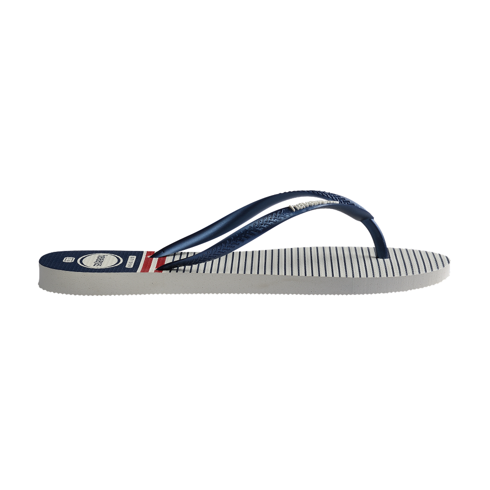Havaianas Slim Nautical White/Navy/Red Flip Flops Detail View