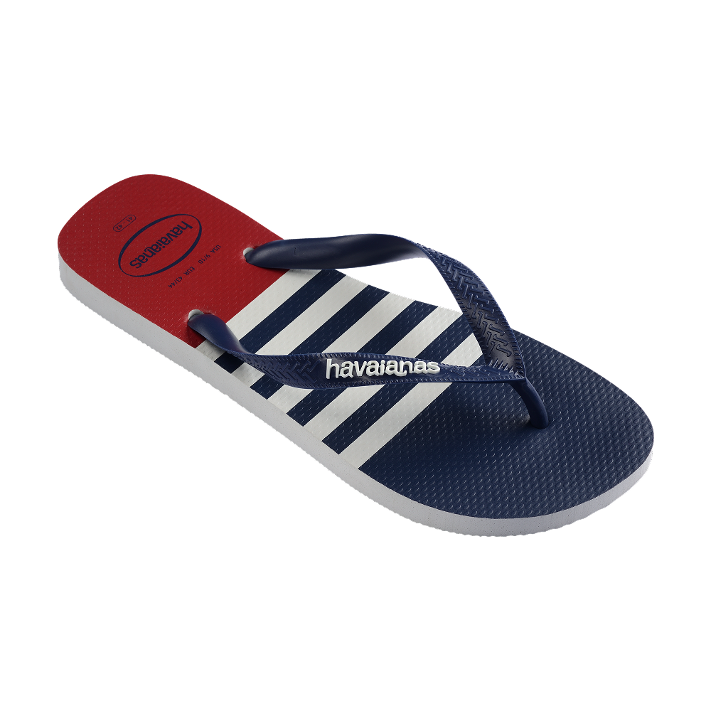 Havaianas Top Nautical Wte/Navy/Red Apache Flip Flops Side View
