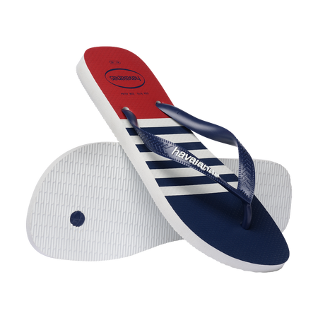 Havaianas Top Nautical Wte/Navy/Red Apache Flip Flops Pair Shot
