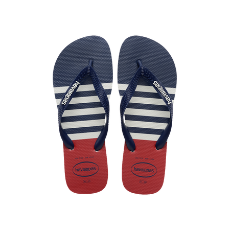 Havaianas Top Nautical Wte/Navy/Red Apache Flip Flops Front View