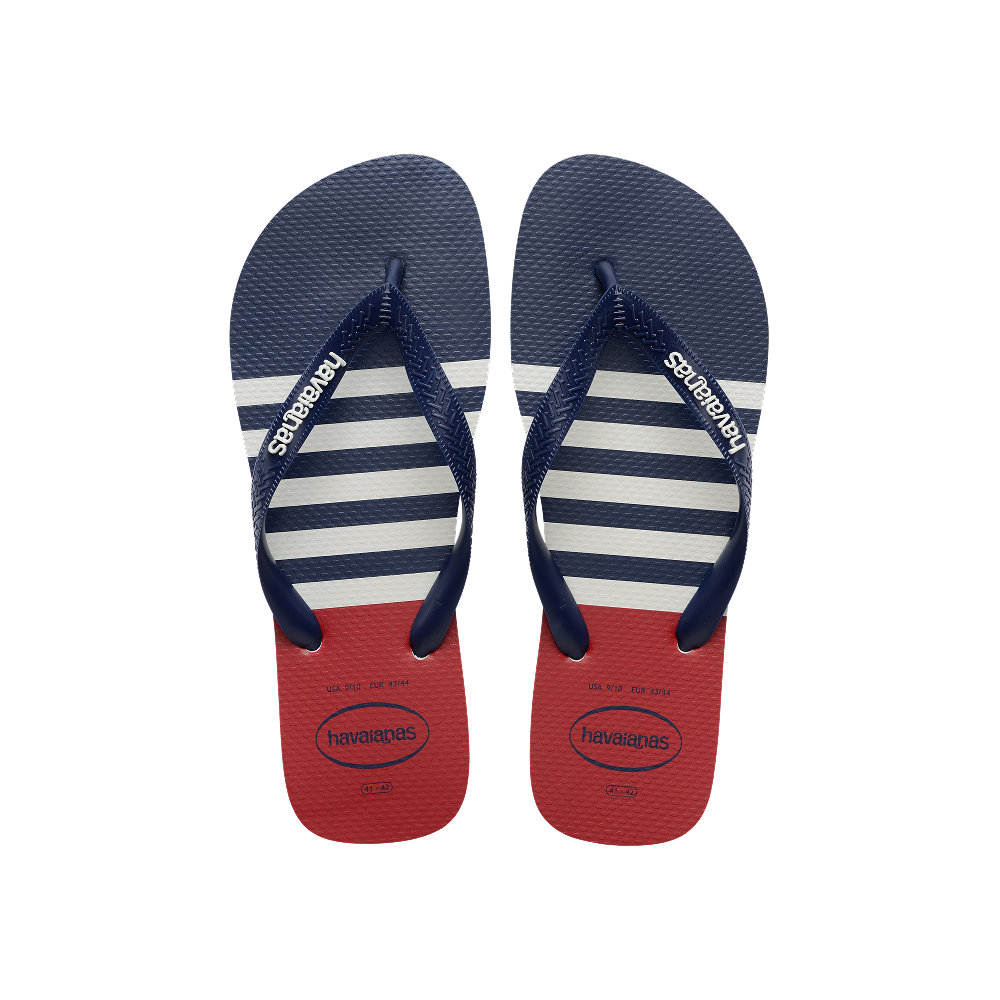 Havaianas Top Nautical Wte/Navy/Red Apache Flip Flops Front View