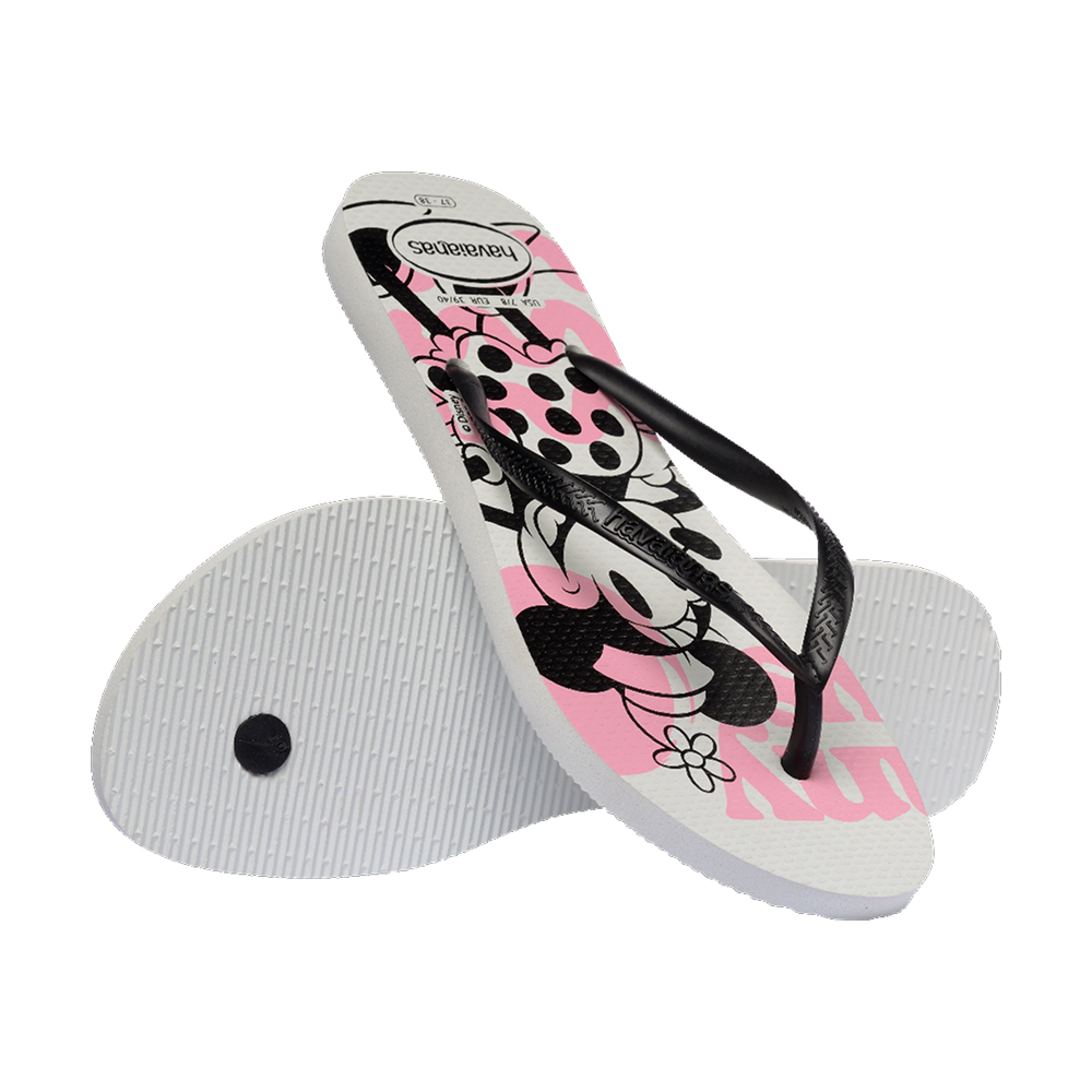 Havaianas Slim Disney Flip Flops White/Black Flip Flops Pair Shot