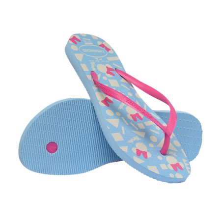 Havaianas Slim Disney Flip Flops Blue/Pink Flip Flops Pair Shot