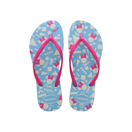 Havaianas Slim Disney Flip Flops Blue/Pink Flip Flops Front View