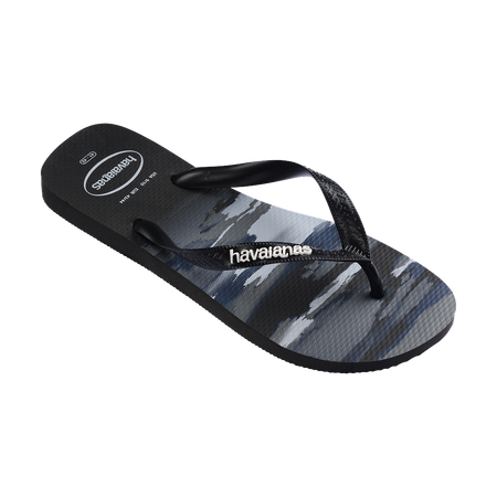 Havaianas Top Camu Flip Flops Black/Black/White Flip Flops Side View