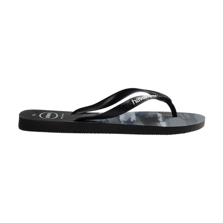 Havaianas Top Camu Flip Flops Black/Black/White Flip Flops Detail View