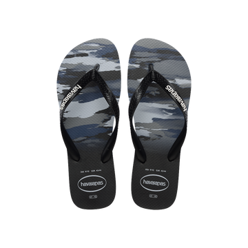 Havaianas Top Camu Flip Flops Black/Black/White Flip Flops Front View