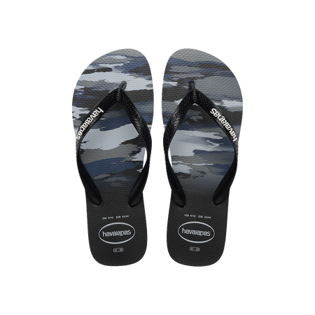 Havaianas Top Camu Flip Flops Black/Black/White Flip Flops Front View