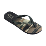 Havaianas Top Camu Flip Flops Black/Green Olive Flip Flops Side View
