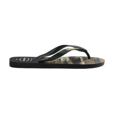Havaianas Top Camu Flip Flops Black/Green Olive Flip Flops Detail View