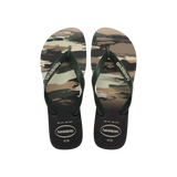 Havaianas Top Camu Flip Flops Black/Green Olive Flip Flops Front View