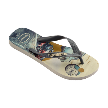 Havaianas Harry Potter Flip Flops Beige/Gray Steel Flip Flops Side View