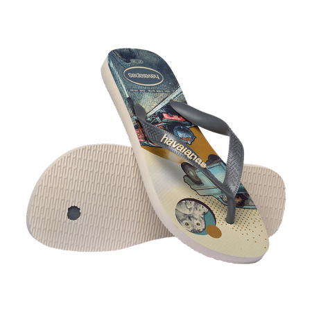 Havaianas Harry Potter Flip Flops Beige/Gray Steel Flip Flops Pair Shot