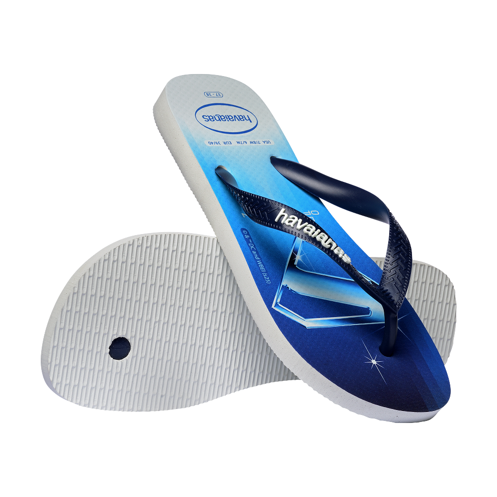 Havaianas Top Heróis Dc White/Navy Blue Flip Flops Pair Shot